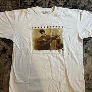 Anvil White Graphic Bob Dylan Tee with Vintage Print front and back